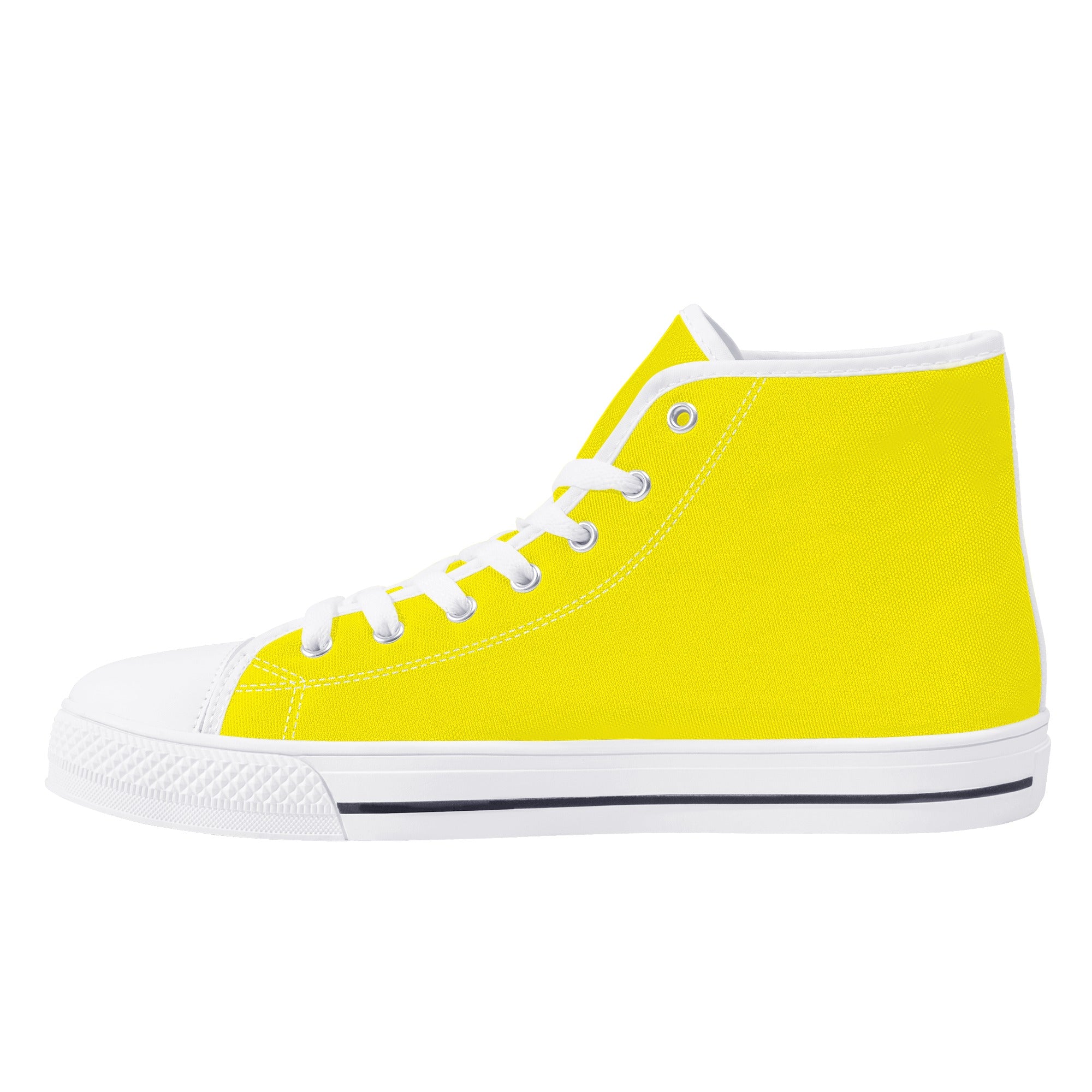 Womens Yellow High Top Canvas Shoes